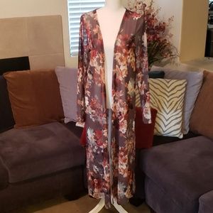 Sheer floral Duster